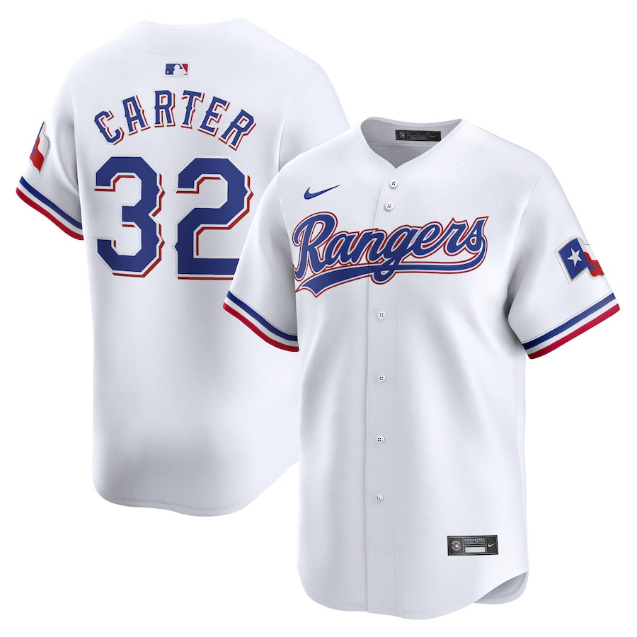 Evan Carter 32 Texas Rangers Home Limited Men Jersey - White - JS334 