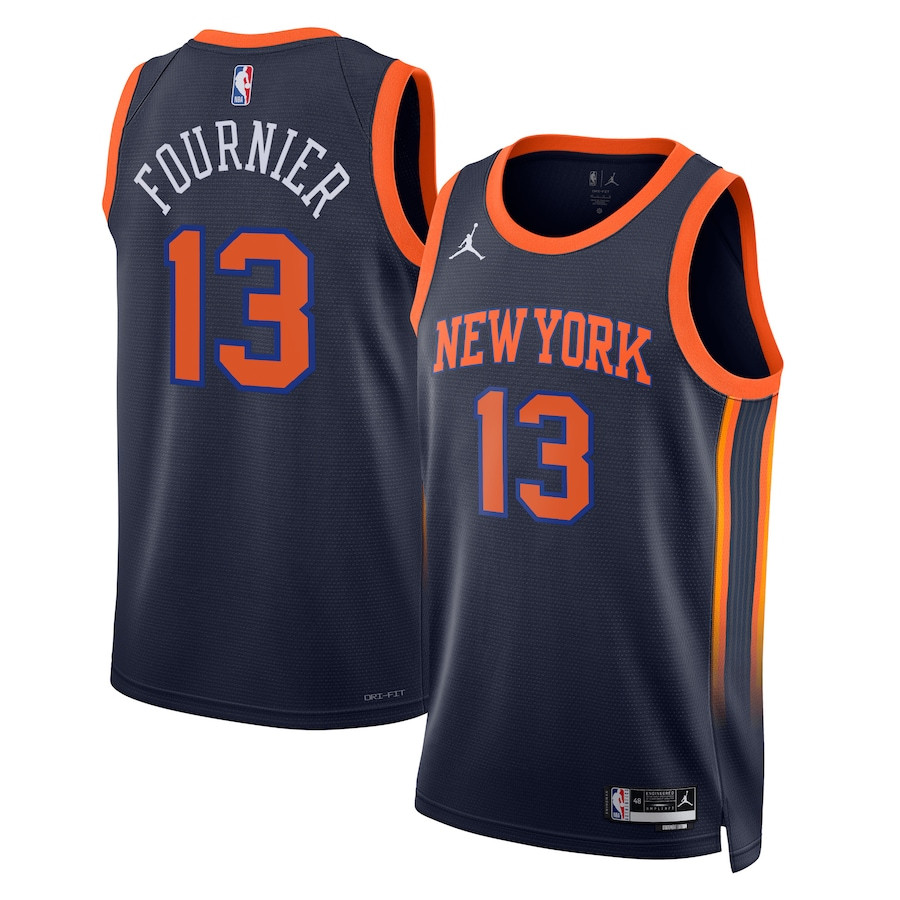 Evan Fournier 13 Milwaukee Bucks Unisex Swingman Jersey - Statement Edition - Navy - JS255 