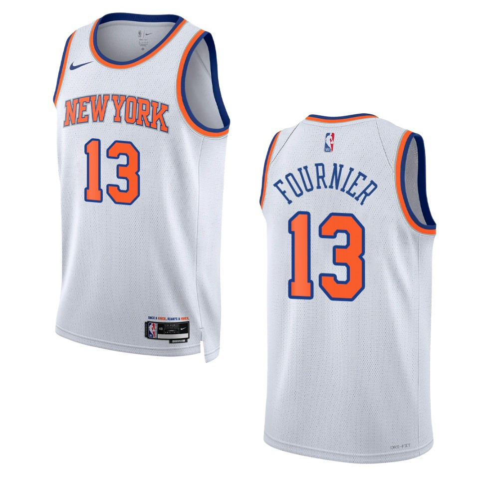 Evan Fournier White Association Edition 2022-23 New York Knicks Swingman Jersey