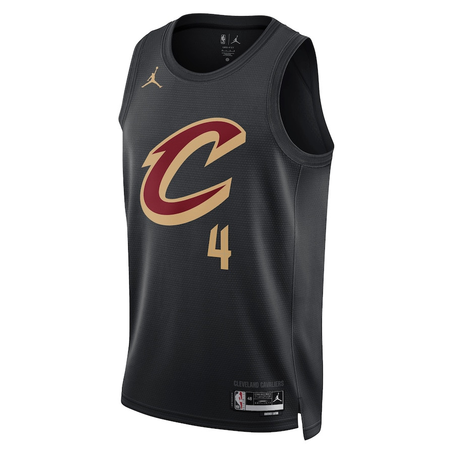 Alternative view of Evan Mobley 4 Cleveland Cavaliers Unisex Swingman Jersey - Statement Edition - Black - JS763