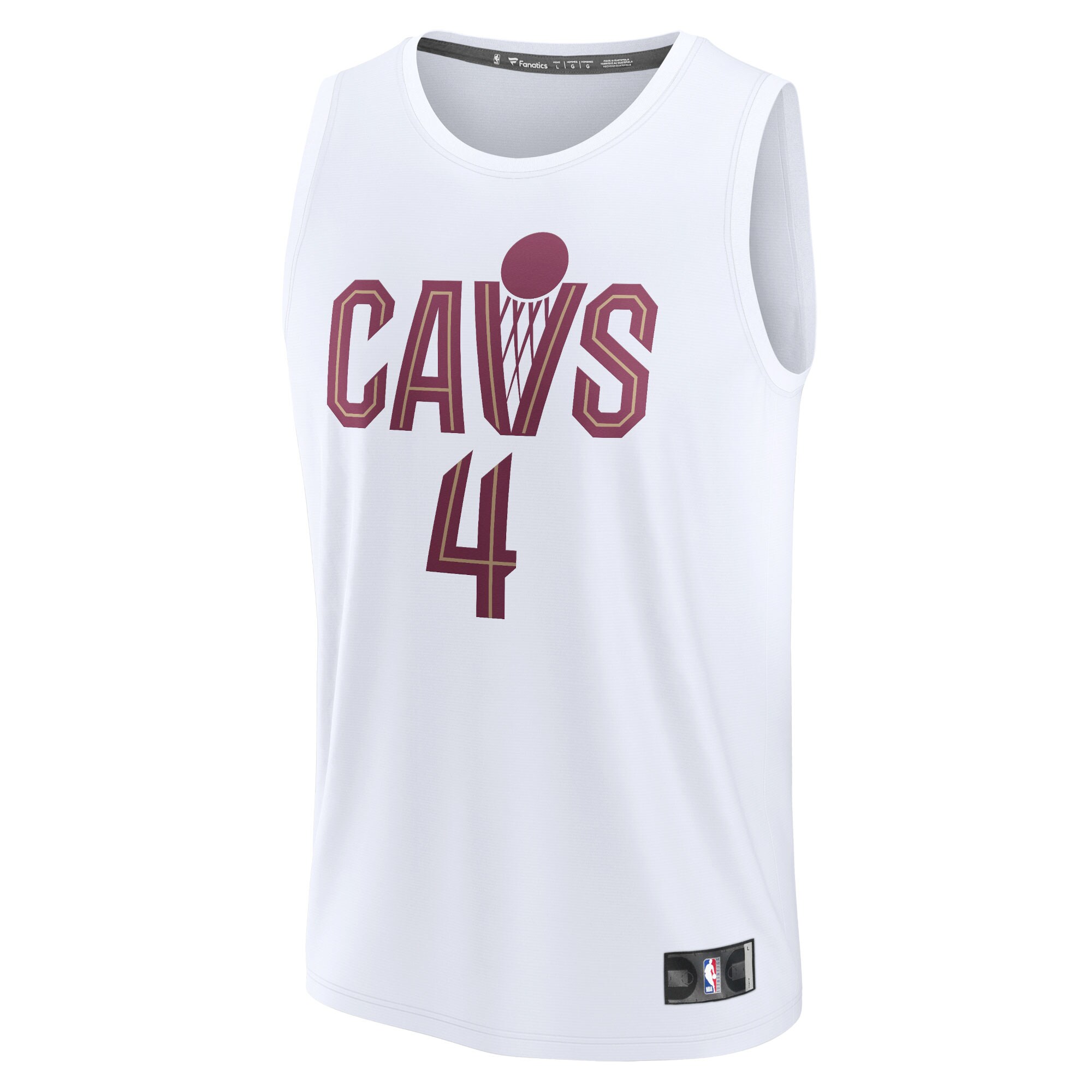 Alternative view of Evan Mobley Cleveland Cavaliers Fanatics Fast Break Replica Player Jersey – Association Edition – White