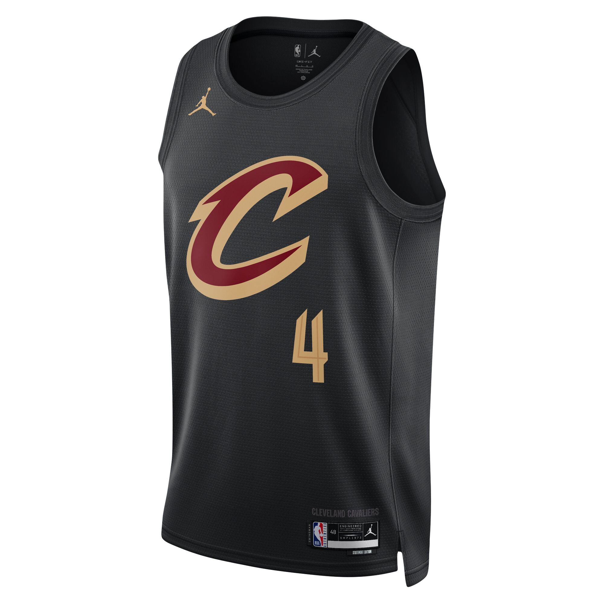 Alternative view of Evan Mobley Cleveland Cavaliers Jordan Brand Unisex Swingman Jersey - Statement Edition - Black