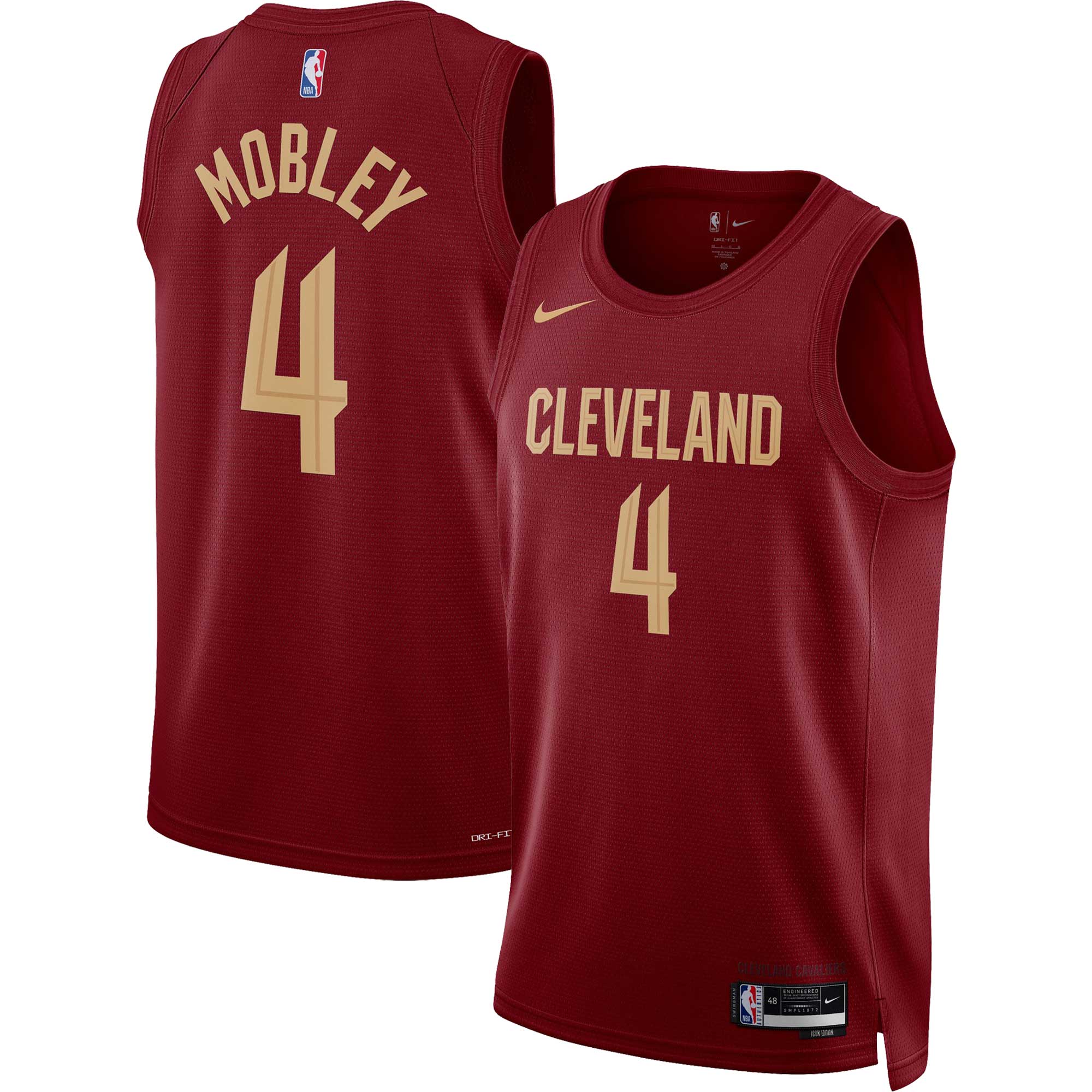 Alternative view of Evan Mobley Cleveland Cavaliers Unisex Swingman Jersey - Icon Edition - Burgundy