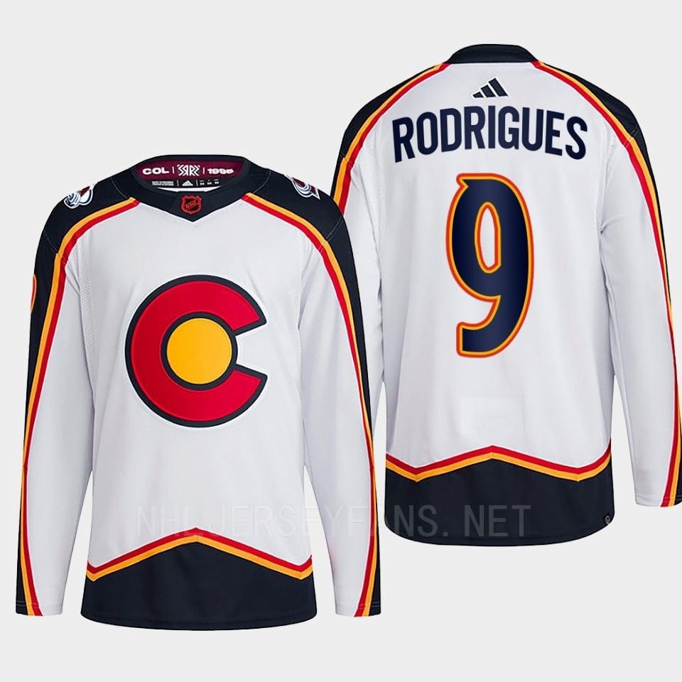 Evan Rodrigues 9 Reverse Retro 2.0 2022 Colorado Avalanche White Jersey Primegreen - JS819 