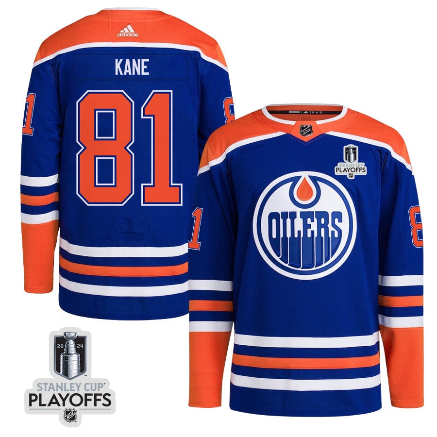 Evander Kane 91 Edmonton Oilers 2024 NHL Playoffs Patch Home Jersey - Men - JS194 