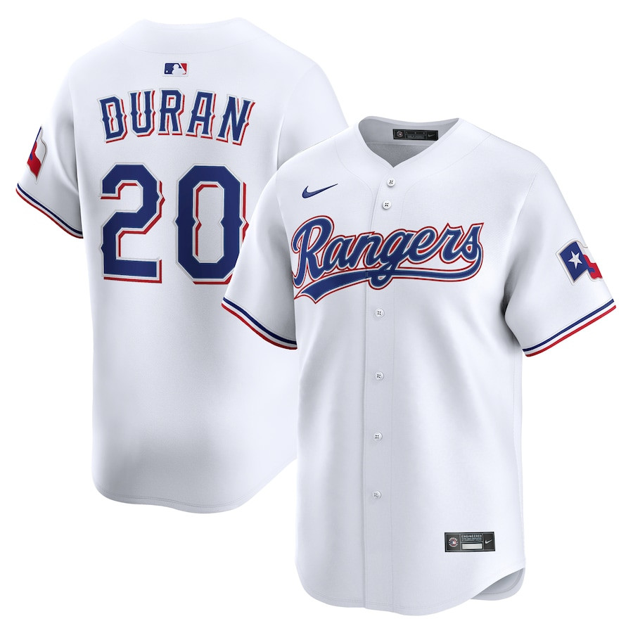Ezequiel Duran 20 Texas Rangers Alternate Limited Player Men Jersey - White - JS797 