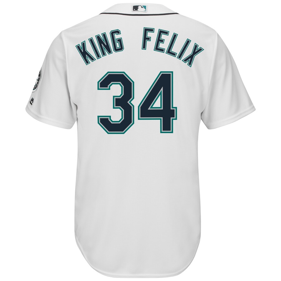 Alternative view of Felix Hernandez Seattle Mariners Majestic Cool Base Player Jersey - White