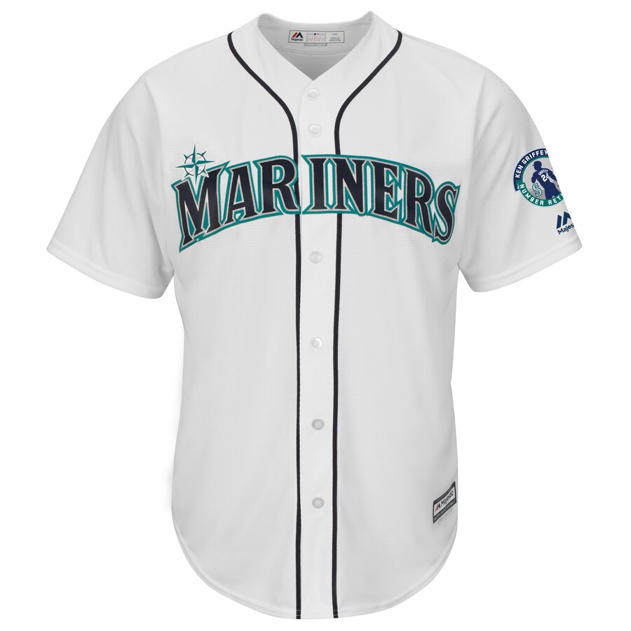 Alternative view of Felix Hernandez Seattle Mariners Majestic Griffey Retirement Day Patch Cool Base Player Jersey - White