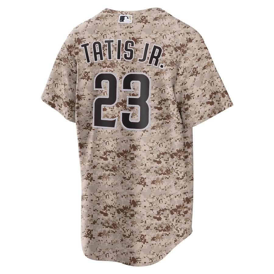Alternative view of Fernando Tatis Jr. 23 San Diego Padres USMC Alternate Men Jersey - Camo 