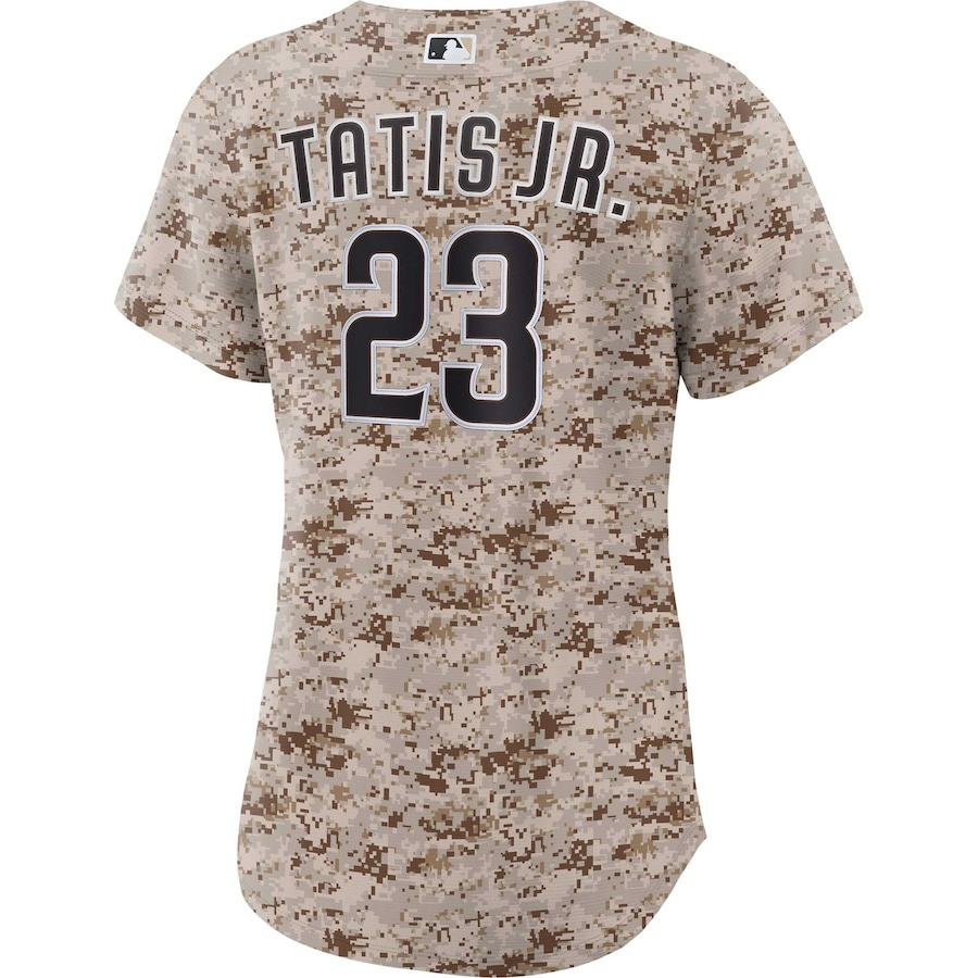 Alternative view of Fernando Tatis Jr. 23 San Diego Padres USMC Alternate Women Jersey - Camo 