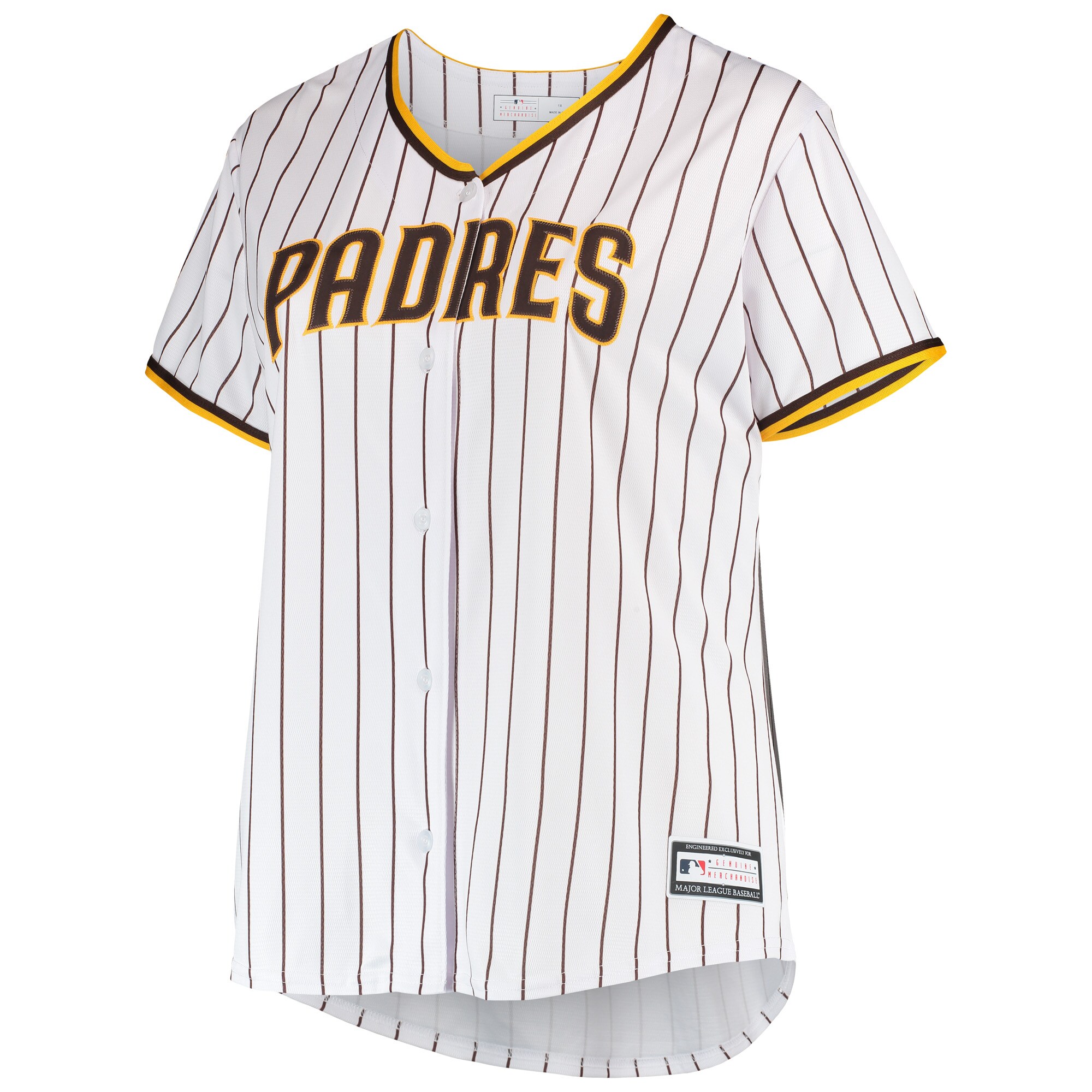 Alternative view of Fernando Tatis Jr. San Diego Padres Women’s Plus Size Replica Player Jersey – White/brown