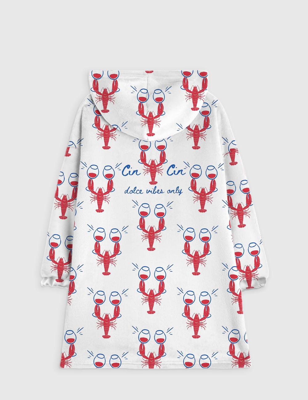 Alternative view of Fisherman Aesthetic Dalce Vibes Coastal Lobster Ocean Italian Girl Travel Wine Champagne Flannel Blanket Hoodie