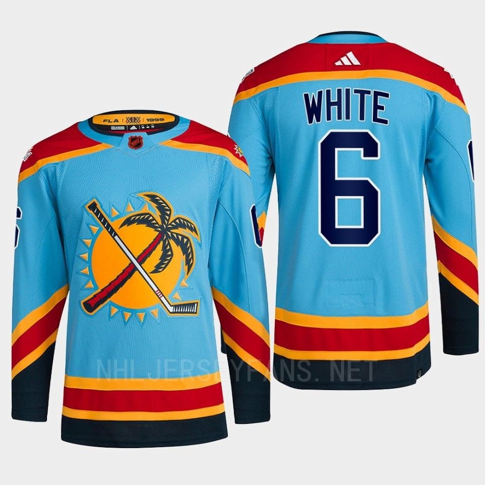Florida Panthers 2022 Reverse Retro 2.0 Colin White 6 Blue Primegreen Jersey Men's - JS863 