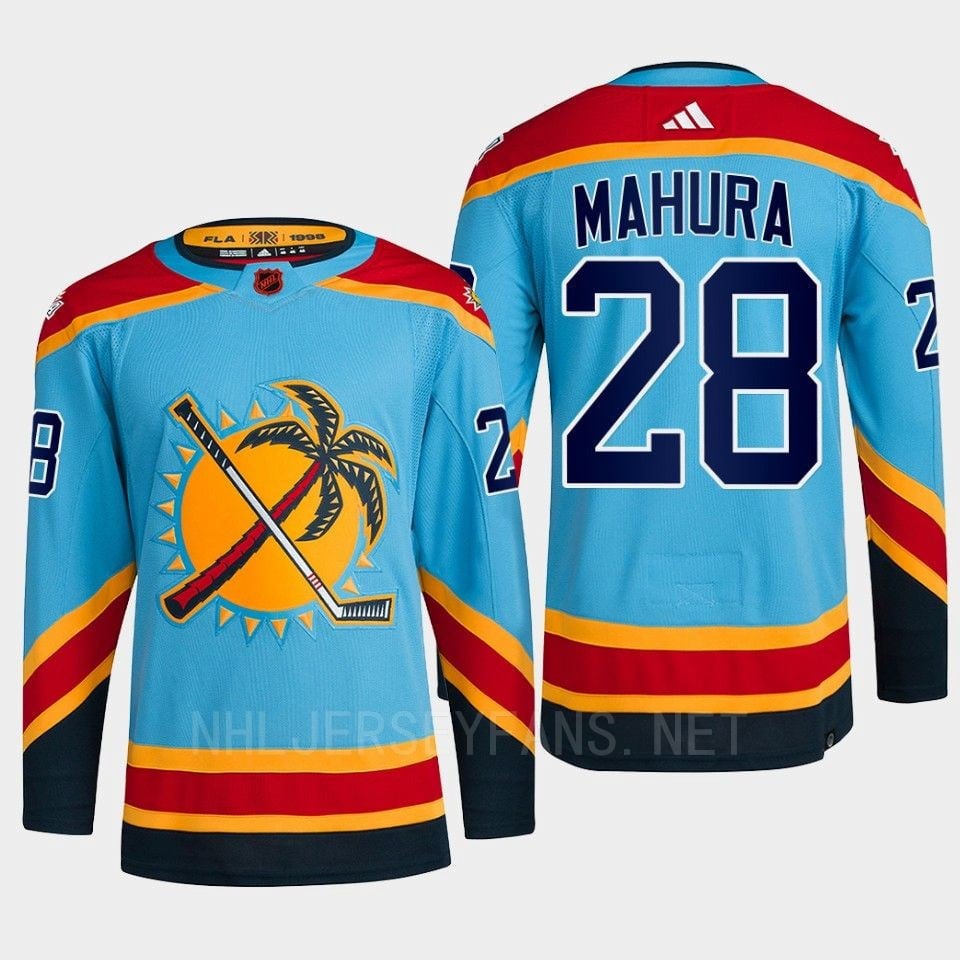 Florida Panthers 2022 Reverse Retro 2.0 Josh Mahura 28 Blue Primegreen Jersey Men's - JS705 