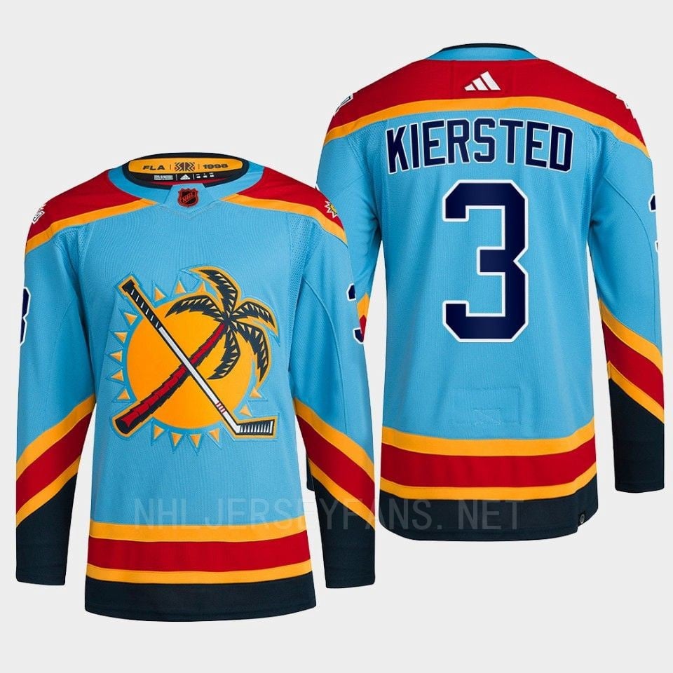 Florida Panthers 2022 Reverse Retro 2.0 Matt Kiersted 3 Blue Primegreen Jersey Men's - JS342 