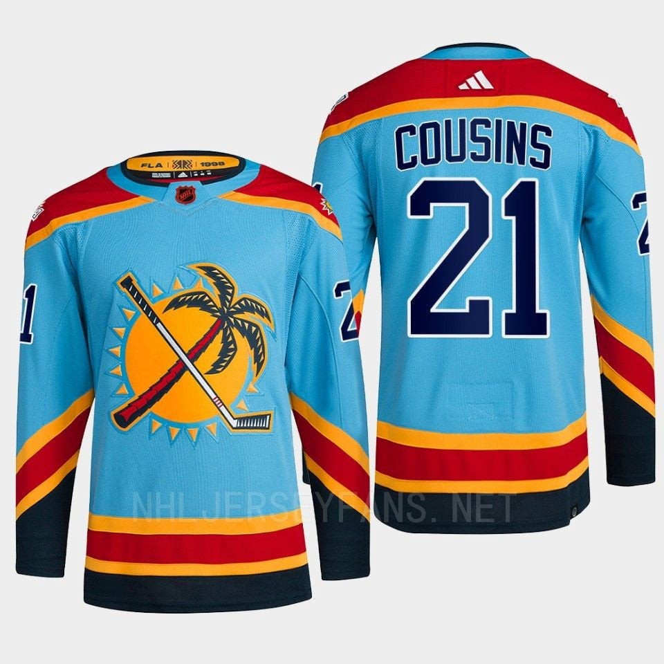 Florida Panthers 2022 Reverse Retro 2.0 Nick Cousins 21 Blue Primegreen Jersey Men's - JS405 