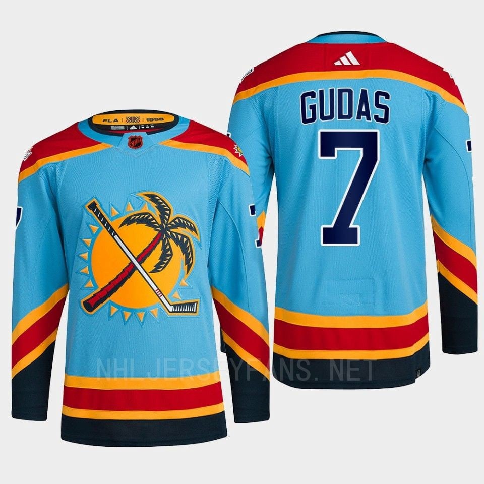 Florida Panthers 2022 Reverse Retro 2.0 Radko Gudas 7 Blue Primegreen Jersey Men's - JS771 