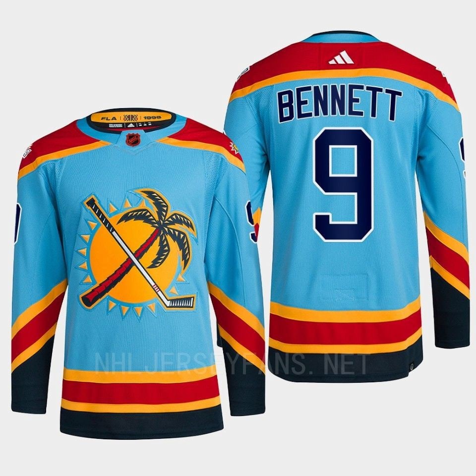 Florida Panthers 2022 Reverse Retro 2.0 Sam Bennett 9 Blue Primegreen Jersey Men's - JS432 