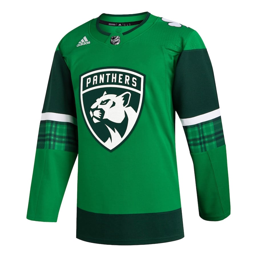 Alternative view of Florida Panthers 2023 St. Patrick's Day Primegreen Men Jersey - Kelly Green - JS415 