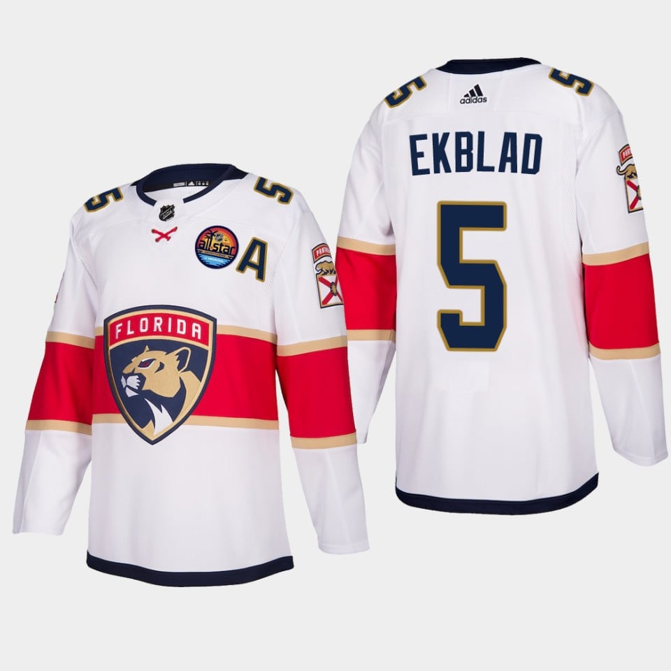 Florida Panthers Aaron Ekblad 5 2023 All-Star Patch Away White Jersey - JS992 