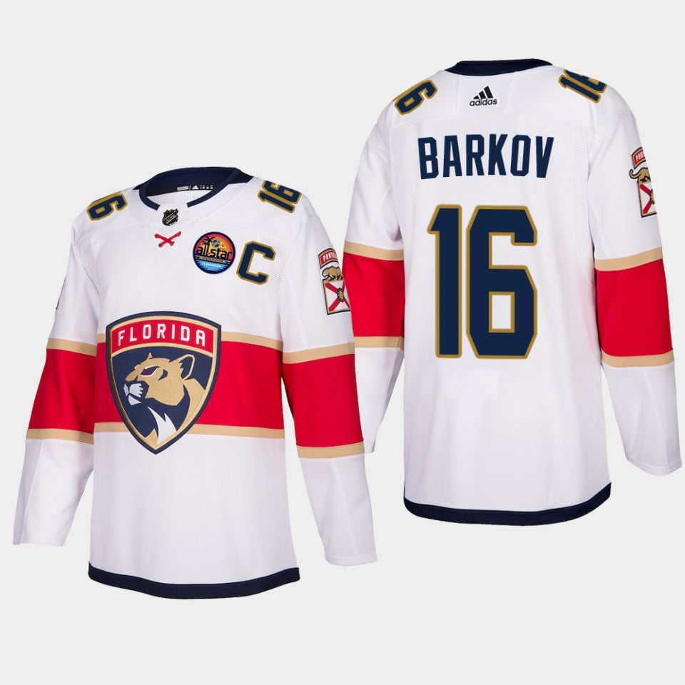 Florida Panthers Aleksander Barkov 16 2023 All-Star Patch Away White Jersey - JS873 