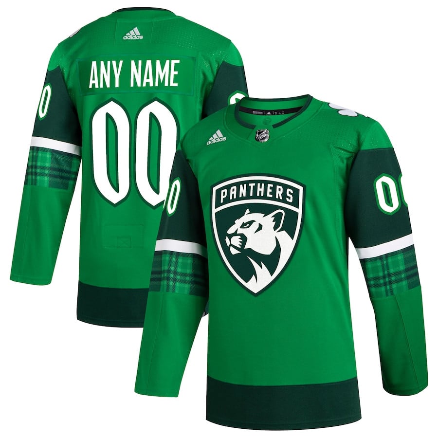 Florida Panthers St. Patrick's Day Custom Men Jersey - Kelly Green - JS706 