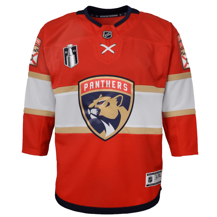 Alternative view of Florida Panthers Youth 2023 Stanley Cup Final Home Jersey - Red - JS177 