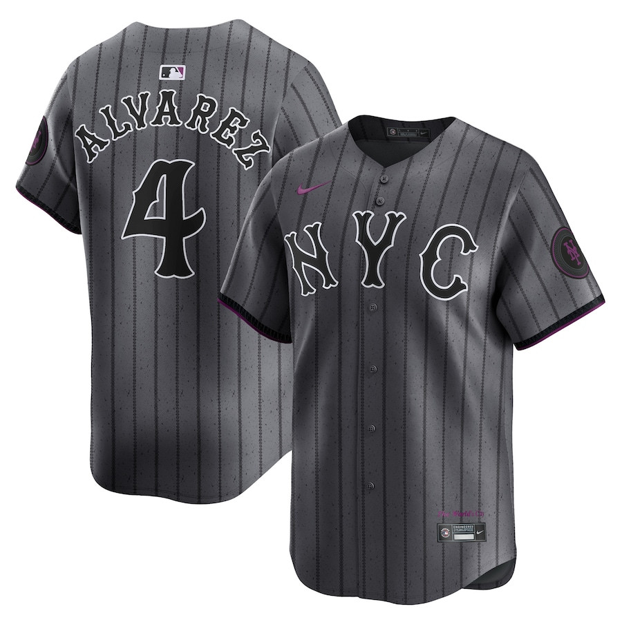 Francisco Alvarez 4 New York Mets 2024 City Connect Limited Player Men Jersey - Graphite 