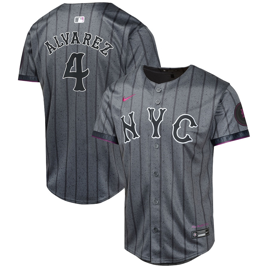 Francisco Alvarez 4 New York Mets 2024 City Connect Limited YOUTH Jersey - Graphite 