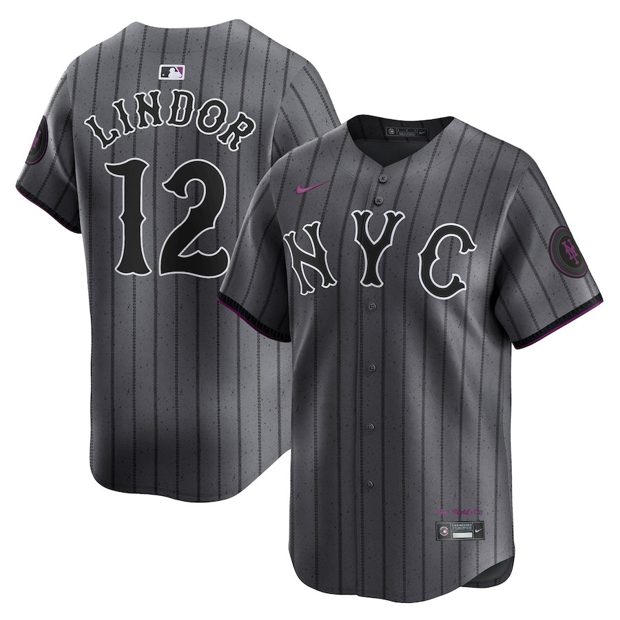 Francisco Lindor 12 New York Mets 2024 City Connect Limited Men Jersey - Graphite 
