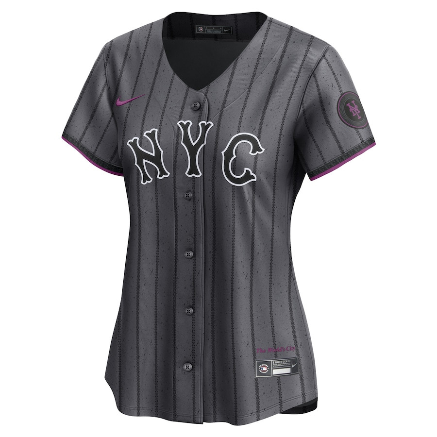 Alternative view of Francisco Lindor 12 New York Mets 2024 City Connect Limited Women Jersey - Graphite 