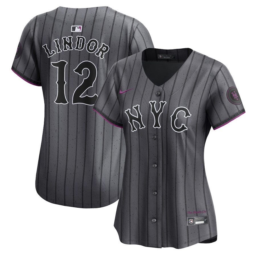 Francisco Lindor 12 New York Mets 2024 City Connect Limited Women Jersey - Graphite 