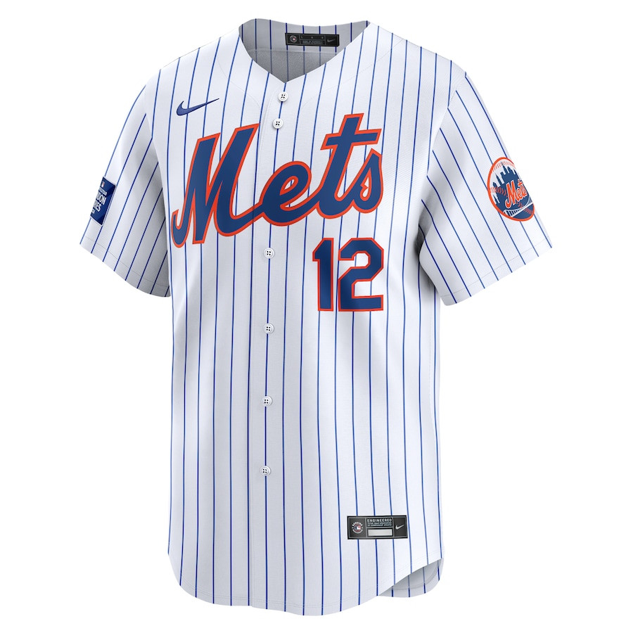 Alternative view of Francisco Lindor 12 New York Mets 2024 MLB World Tour London Series Home Limited Player Men Jersey - White 