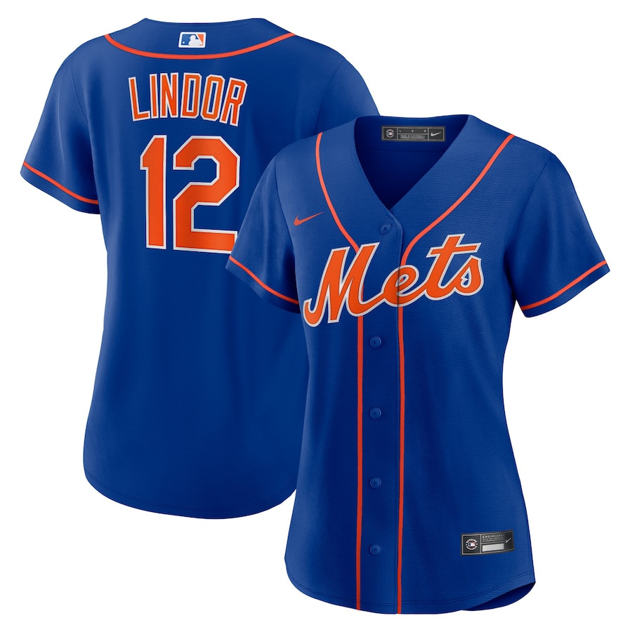 Francisco Lindor 12 New York Mets Alternate Women Jersey - Royal 