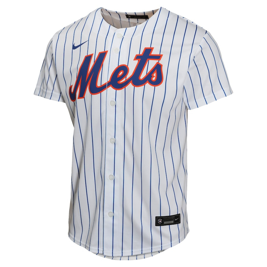 Alternative view of Francisco Lindor 12 New York Mets Home Game Player YOUTH Jersey - White 