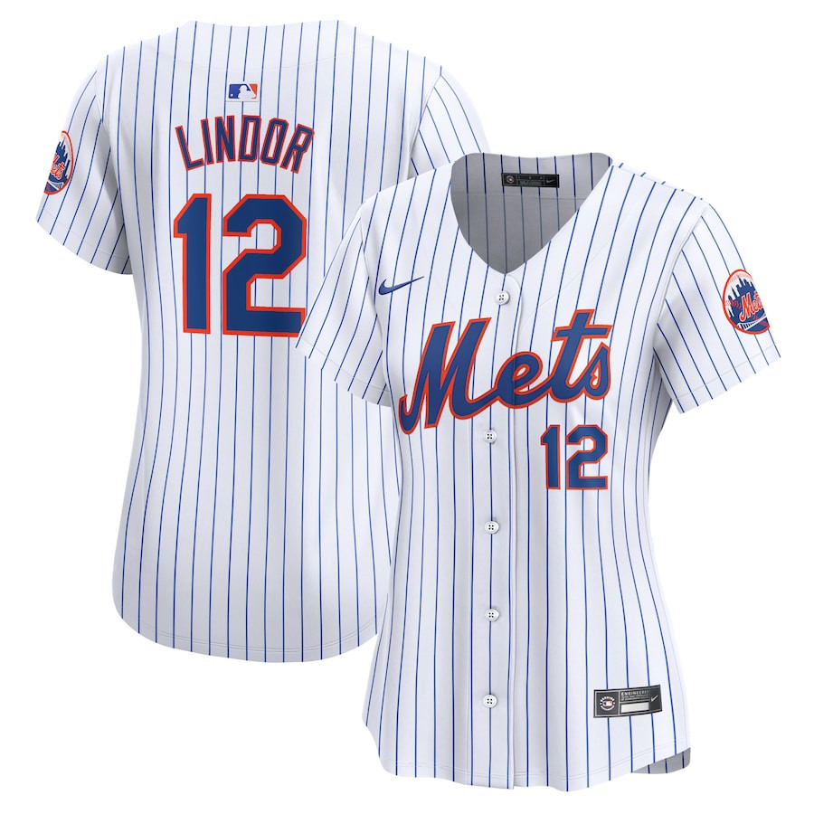 Francisco Lindor 12 New York Mets Women Home Limited Player Jersey - White 