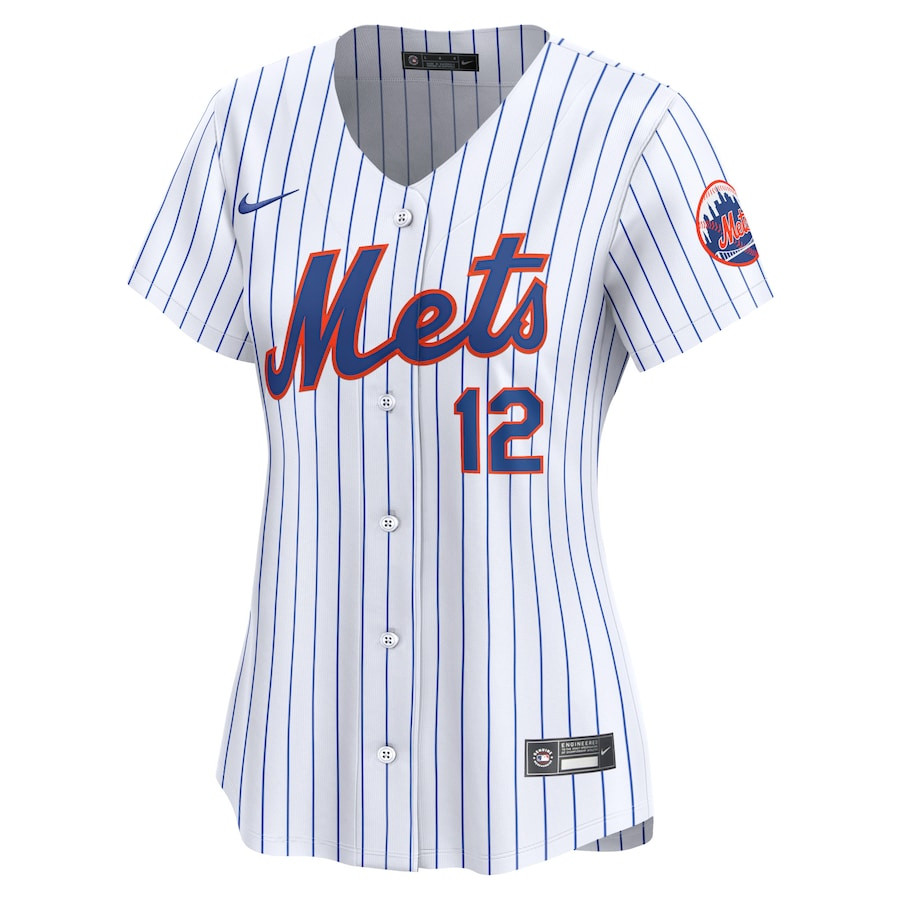 Alternative view of Francisco Lindor 12 New York Mets Women Home Limited Player Jersey - White 