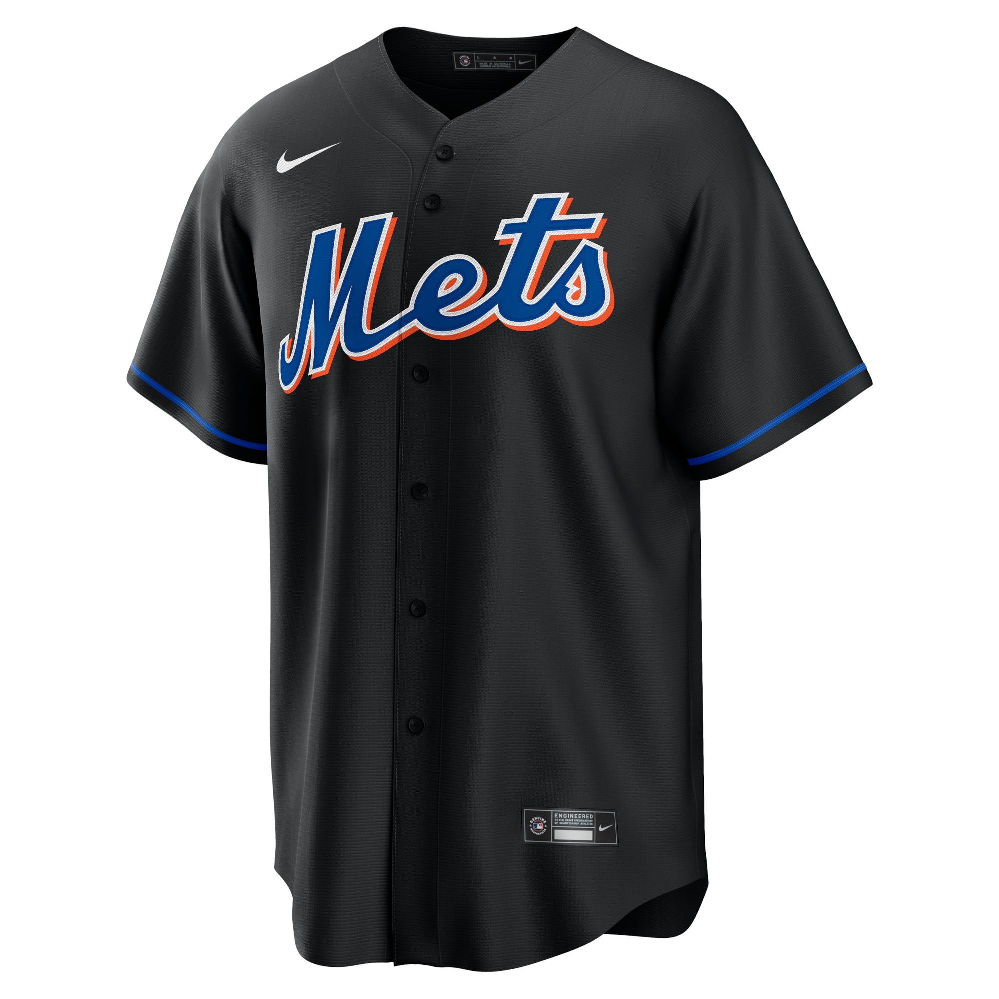 Alternative view of Francisco Lindor New York Mets 2022 Alternate Replica Player Jersey – Black