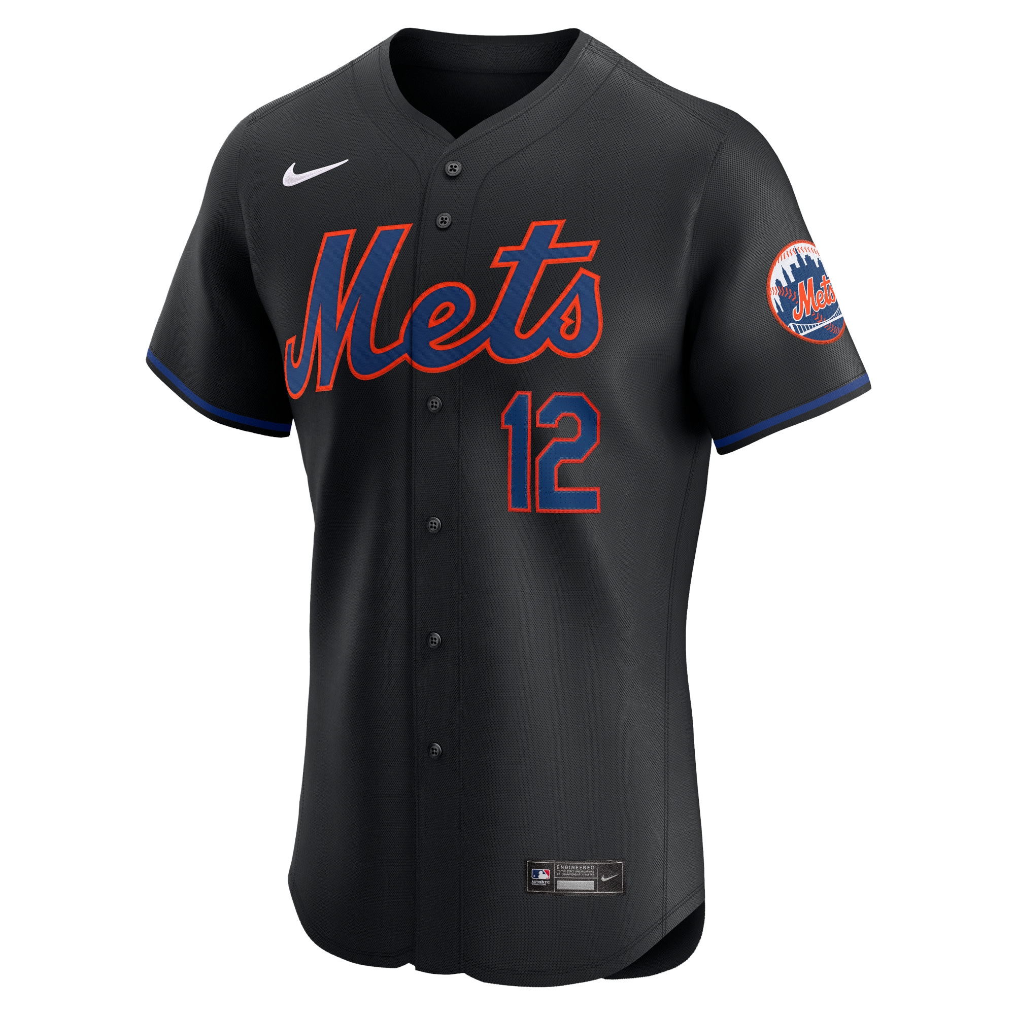 Alternative view of Francisco Lindor New York Mets Alternate Elite Player Jersey - Black