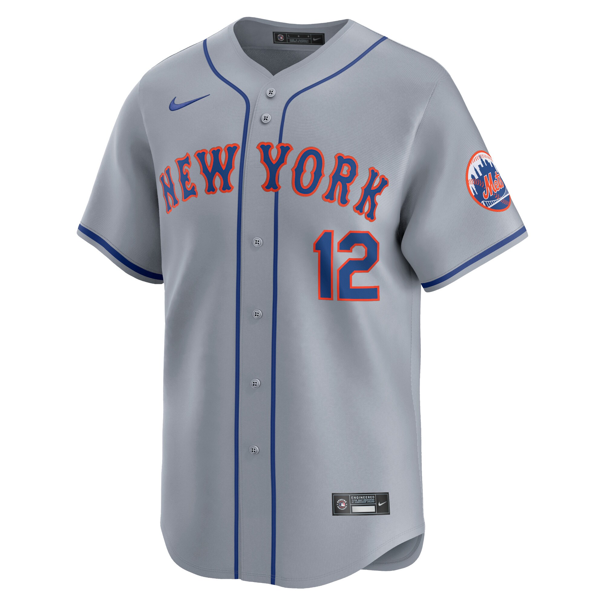 Alternative view of Francisco Lindor New York Mets Away Limited Player Jersey - Gray