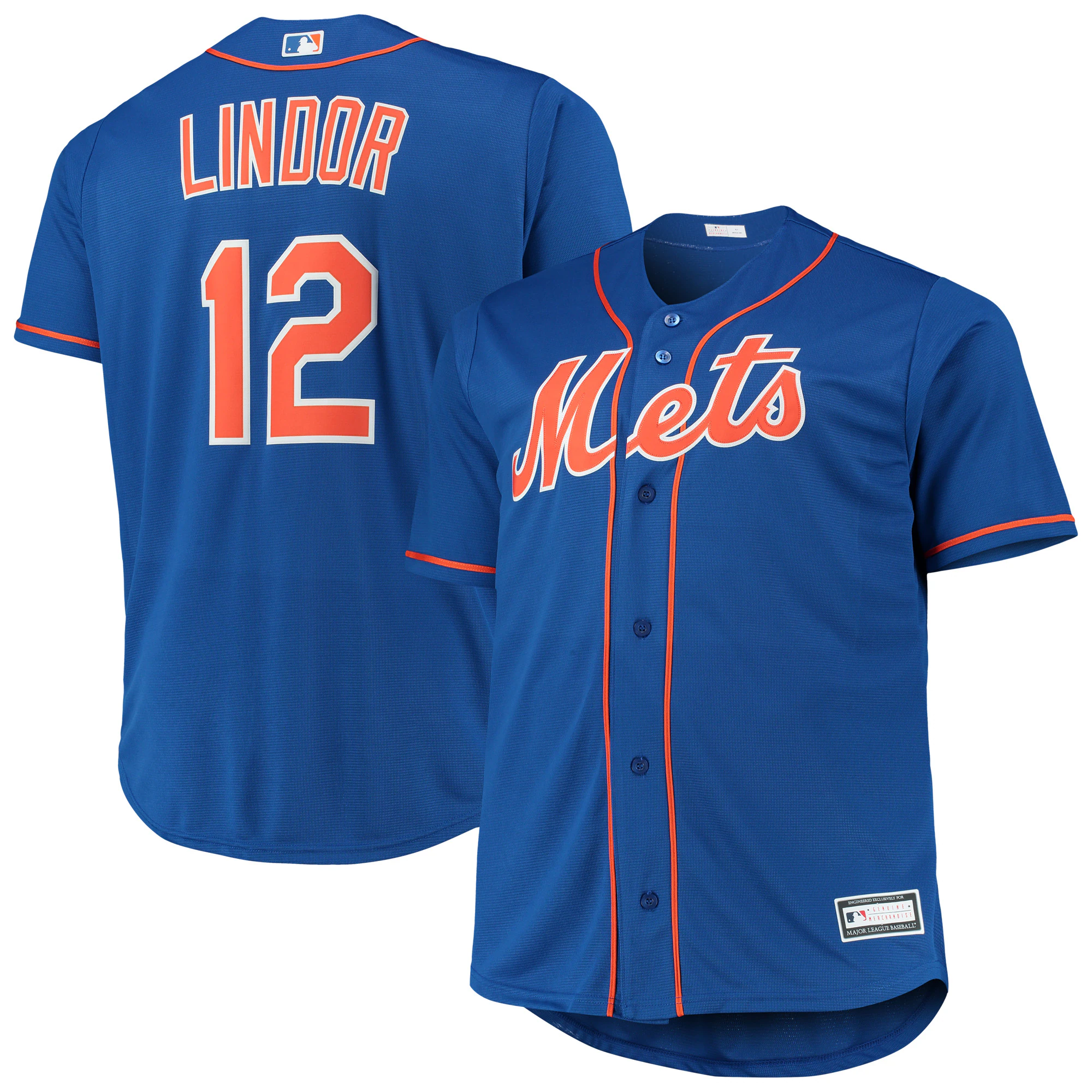 Francisco Lindor New York Mets Big & Tall Replica Player Jersey – Royal