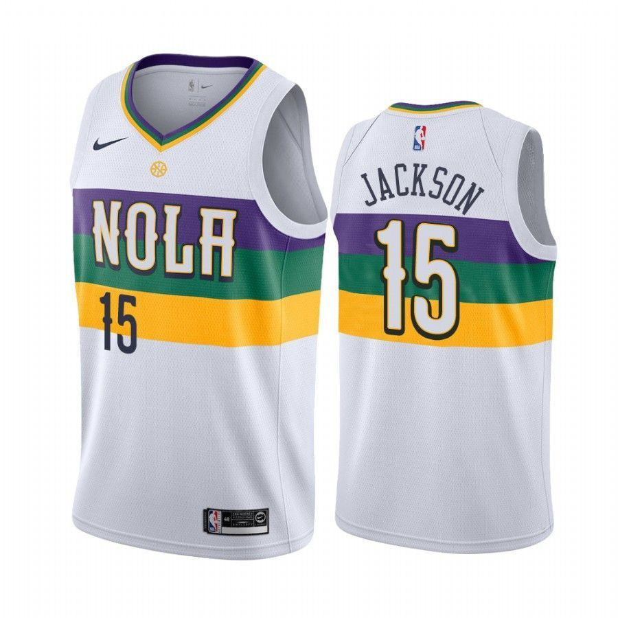 Frank Jackson New Orleans Pelicans 15 City Edition Men Jersey - White - JS992 