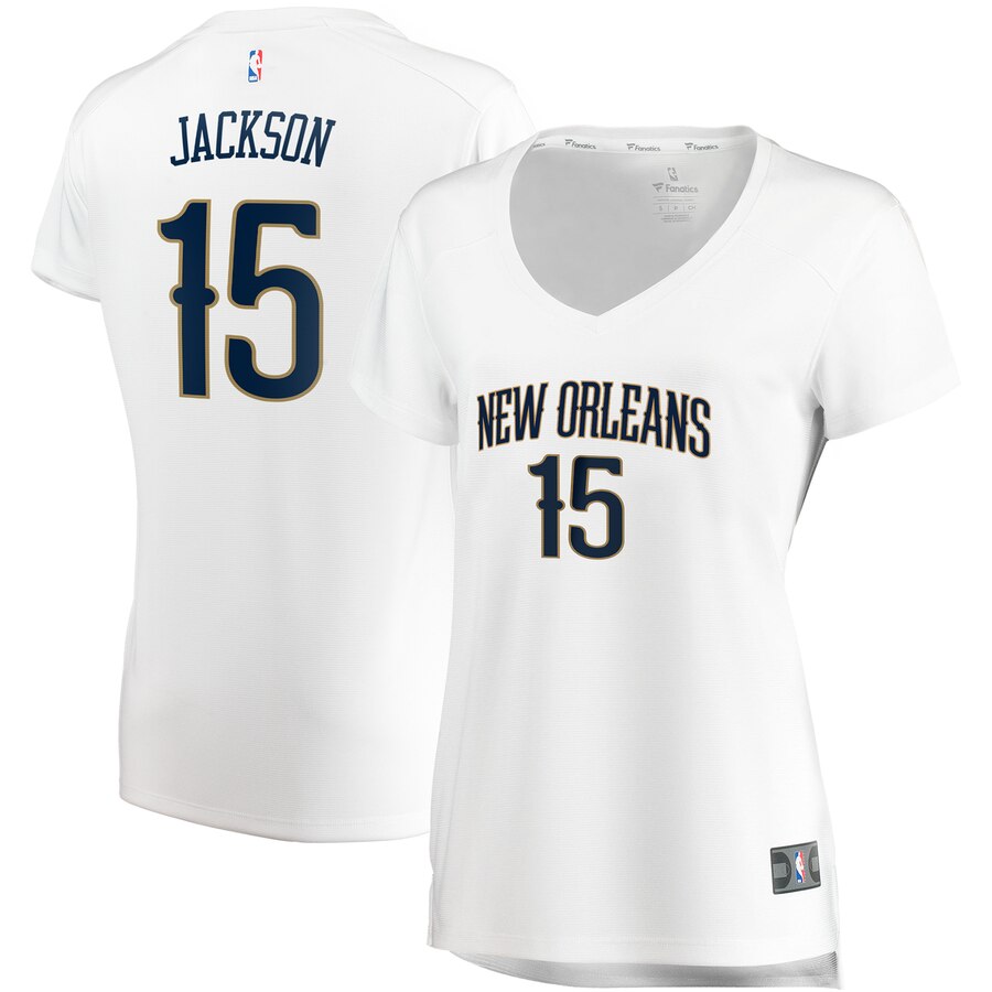 Frank Jackson New Orleans Pelicans Fanatics Branded Women's Fast Break Replica Jersey - Association Edition - White