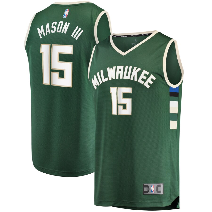 Frank Mason Iii Milwaukee Bucks Fanatics Branded Fast Break Player Jersey – Icon Edition – Hunter Green