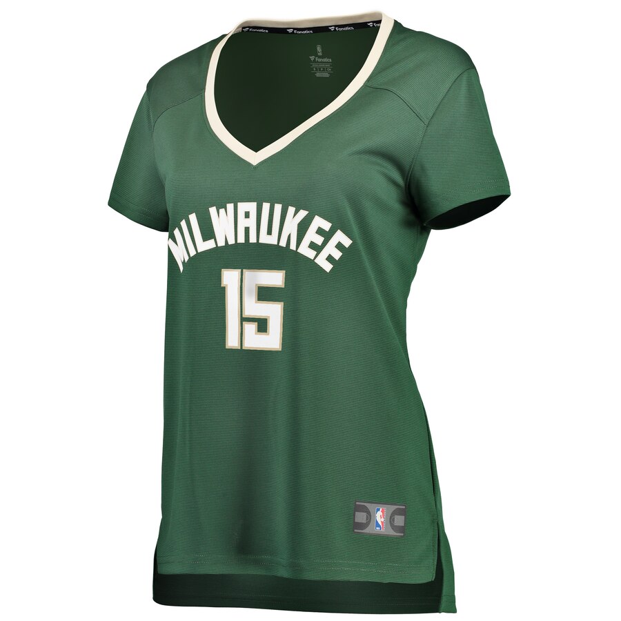 Alternative view of Frank Mason Iii Milwaukee Bucks Fanatics Branded Women's Fast Break Player Jersey - Icon Edition - Hunter Green