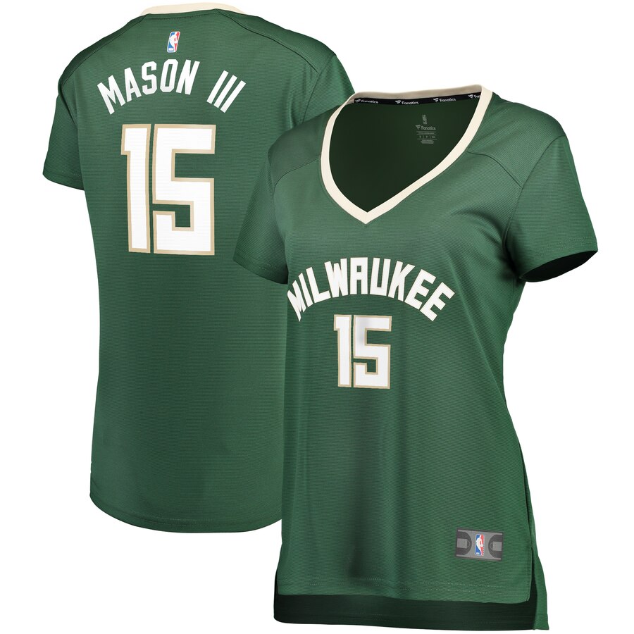 Frank Mason Iii Milwaukee Bucks Fanatics Branded Women's Fast Break Player Jersey - Icon Edition - Hunter Green