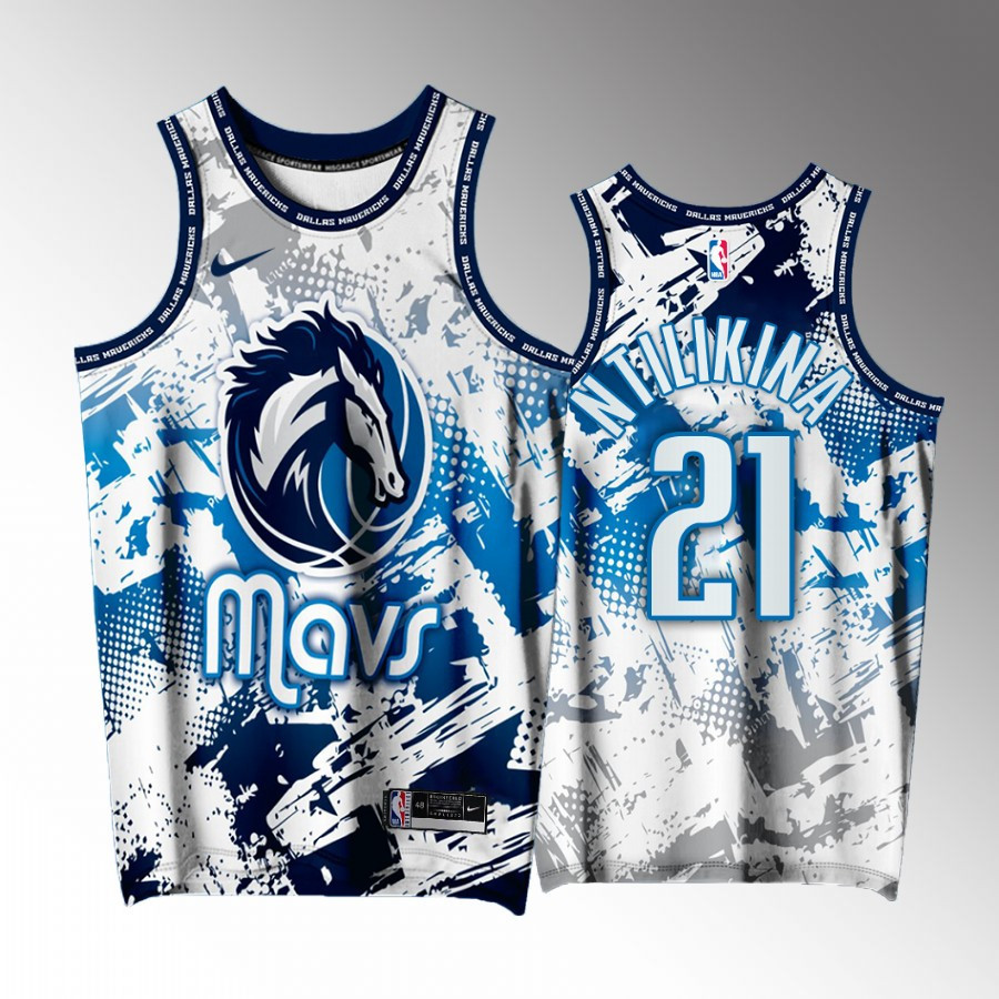 Frank Ntilikina 21 Dallas Mavericks White Men Jersey Printing Splash City Exclusive Edition - JS961 