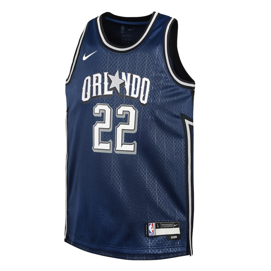 Alternative view of Franz Wagner 22 Orlando Magic 2023/24 City Edition Swingman YOUTH Jersey - Navy - JS655 