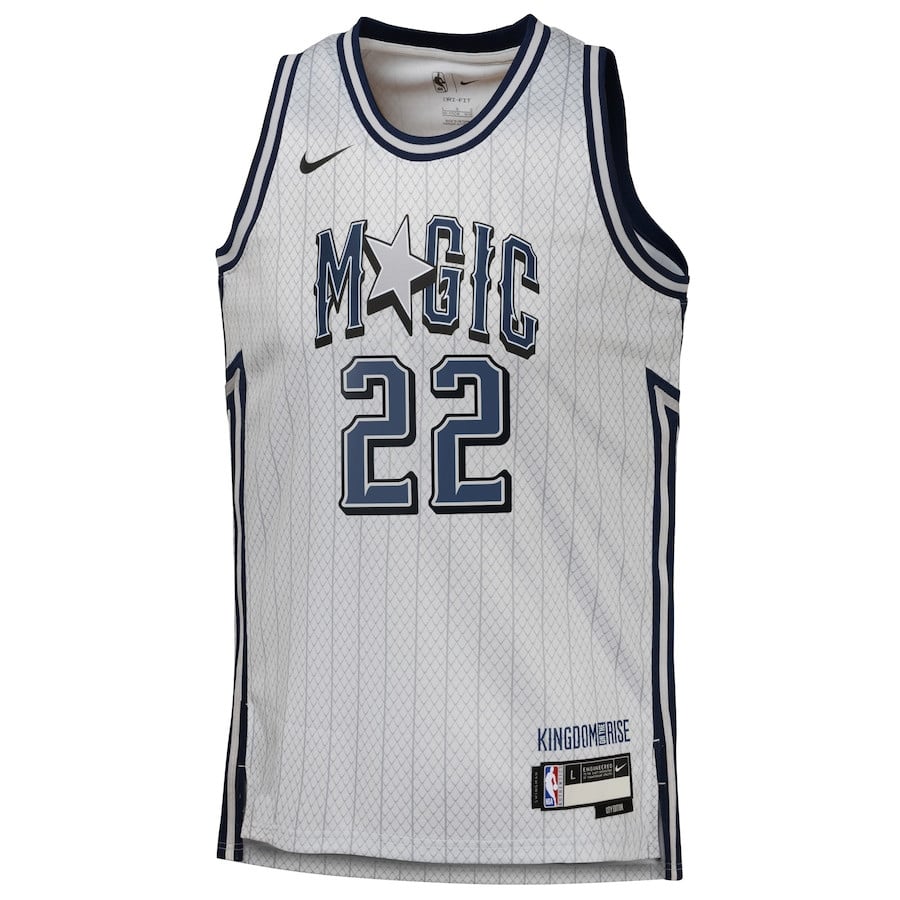 Alternative view of Franz Wagner 22 Orlando Magic 2024/25 Swingman Player YOUTH Jersey - City Edition - Silver - JS338 