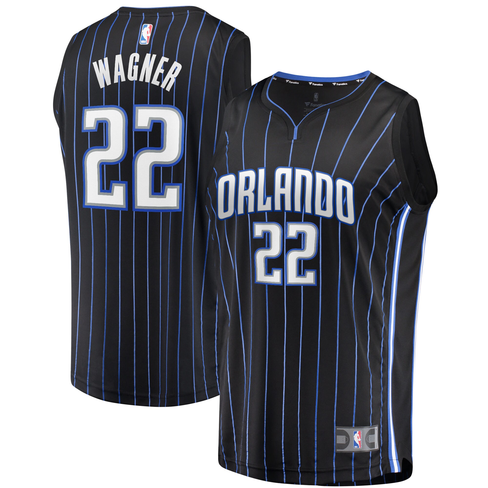 Alternative view of Franz Wagner Orlando Magic Fanatics Branded 2021/22 Fast Break Replica Jersey - Icon Edition - Black